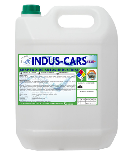 shampoo de autos industrial llamado indus cars